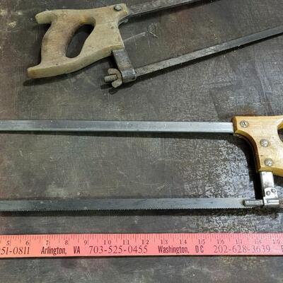 Lot 125: (2) Vintage Large Hand Saws