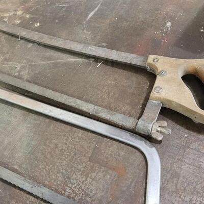 Lot 125: (2) Vintage Large Hand Saws