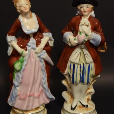 Pair of Vintage Figurines Victorian Couple 8" Tall