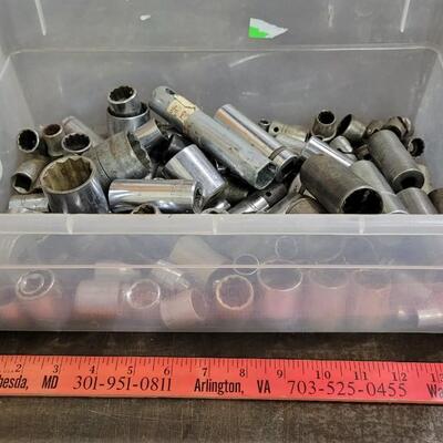 Lot 135: Assortment of Various Size/Maker Sockets 