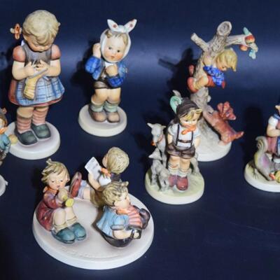 Collection of Hummel Figurines Set of Various Sizes and Hallmarks