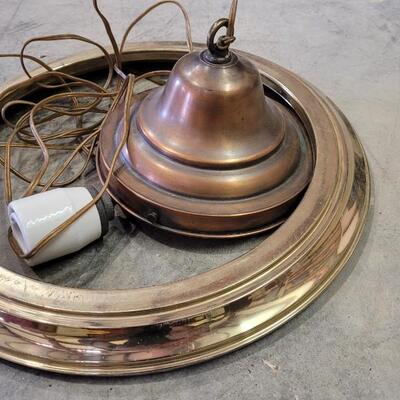 Lot 146: Vintage Lighting Fixture and Metal Accent Rings