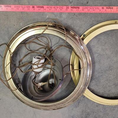 Lot 146: Vintage Lighting Fixture and Metal Accent Rings