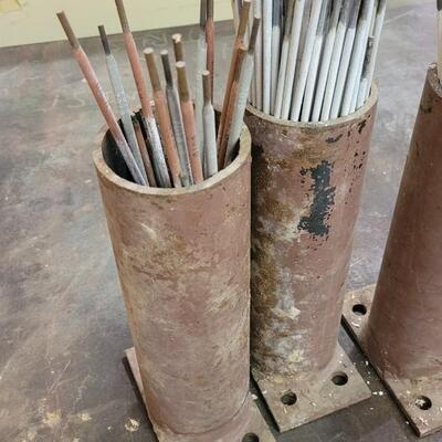 Lot 148: Assortment of Welding Rods w/ Case Iron Holders