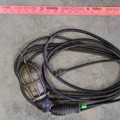 Lot 149: Vintage Hanging Shop Light w/ Long Cord 