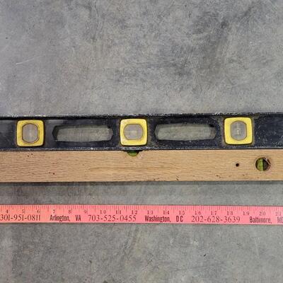 Lot 152: (2) Vintage Levels - 1 Wood 1 Plastic