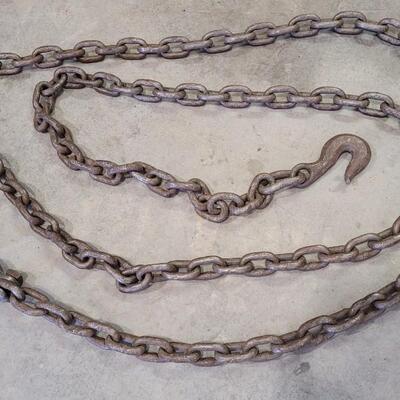 Lot 158: Large Vintage Tow Chain w/ (2) Hooks 