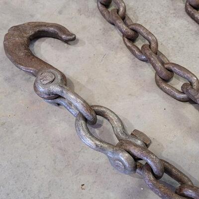 Lot 158: Large Vintage Tow Chain w/ (2) Hooks 