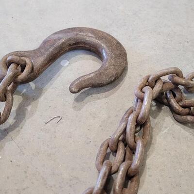 Lot 160: Large Chain Link Line w/ (2) Hooks 