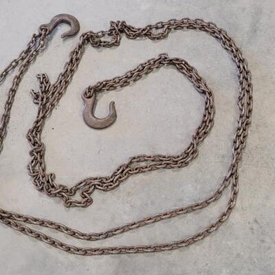 Lot 160: Large Chain Link Line w/ (2) Hooks 