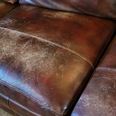 Lot 163: La-z-Boy 10ft. Long (2 Pieces) Leather Brown Couch