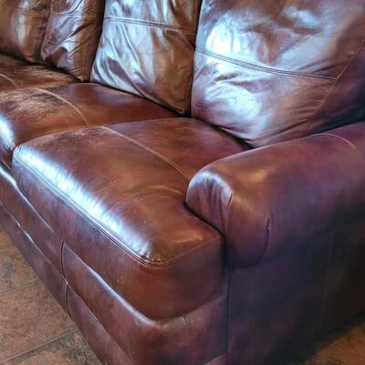 Lot 163: La-z-Boy 10ft. Long (2 Pieces) Leather Brown Couch
