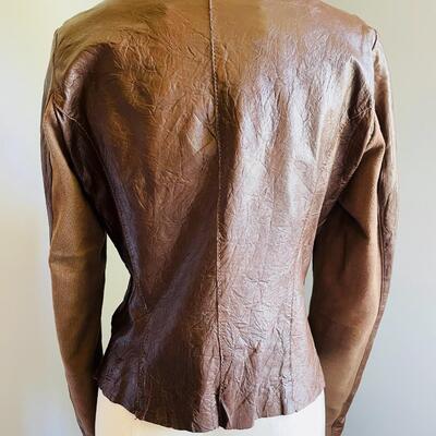 LOT 139  UNSTRUCTURED BROWN LEATHER JACKET CIGNO NERO SIZE 42