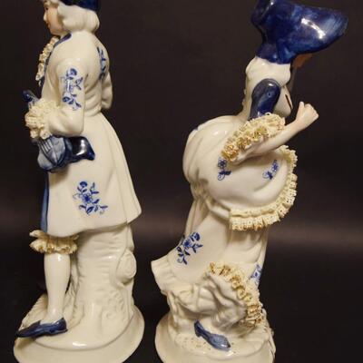 Pair of Victorian Figurines Couple Man and a Woman 9.5"