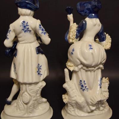 Pair of Victorian Figurines Couple Man and a Woman 9.5"