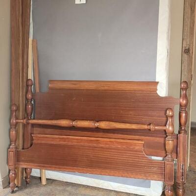 Lot 180: Full Size Bed with Casters & Box Spring