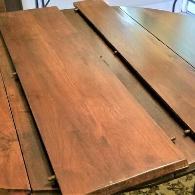 Lot #94  Antique Oak Dropleaf Dining Table - 2 leaves