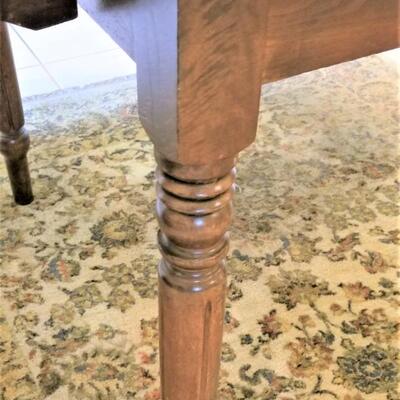 Lot #94  Antique Oak Dropleaf Dining Table - 2 leaves