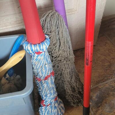 Lot 185: Mop, Bucket, Duster and other Cleaning Items