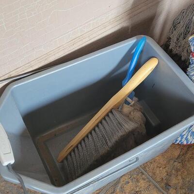 Lot 185: Mop, Bucket, Duster and other Cleaning Items