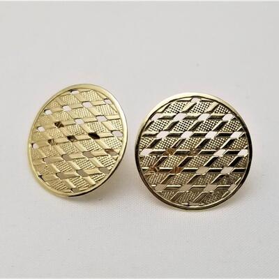 Lot #95  Pair of 14kt Gold Clip earrings - Basket weave Design