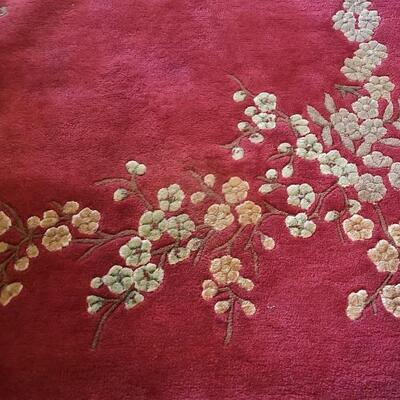 Lot #110  Vintage Rug with Asian Styling - Sheared wool