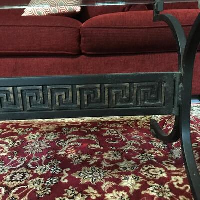 IRON AND GLASS COFFEE TABLE SET