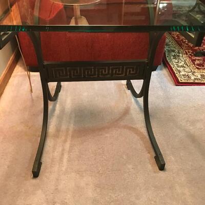 IRON AND GLASS COFFEE TABLE SET