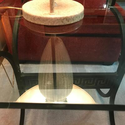 IRON AND GLASS COFFEE TABLE SET