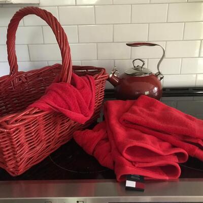 6 RED PC KITCHEN ITEMS