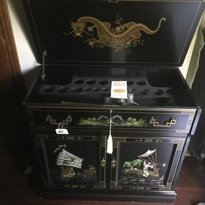 JASPER ORGINAL - HALLMARK OF DISTINCTION - CHINOISERIE  FOYER BUFFET, MIRROR & DECO BOX
