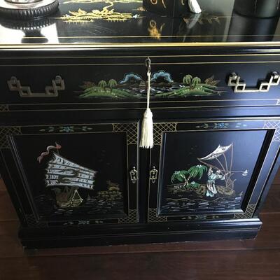 JASPER ORGINAL - HALLMARK OF DISTINCTION - CHINOISERIE  FOYER BUFFET, MIRROR & DECO BOX
