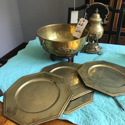 6 PC BRASS SERVING SET
