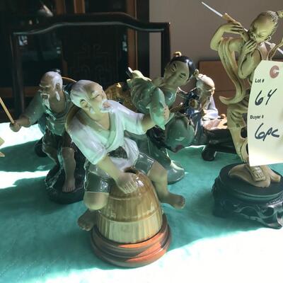 6 PC DECO STATUETTES/FIGURINES