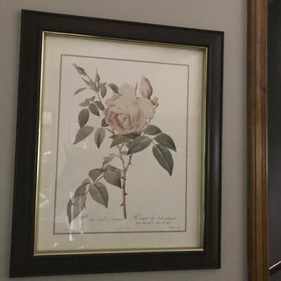 2 PC ROSES FRAMED PRINTS
