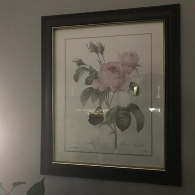 2 PC ROSES FRAMED PRINTS