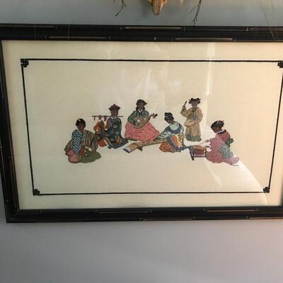 6 PC ASSORTED FRAMED NEEDLEPOINT ART