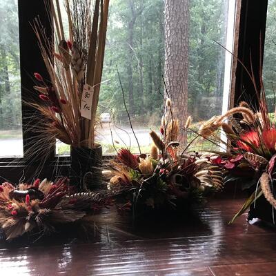 4 PC FAUX AUTUMN LEAF DECO