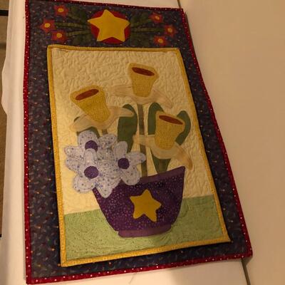Lot 28 - Hand Quilted Wall Hangings & Display Rack