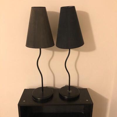 Lot 32 - Two Table Lamps & Bookcase