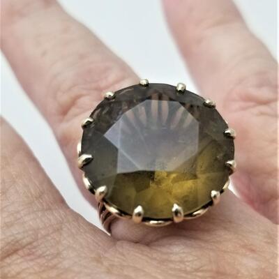 Lot #111   Vintage 10kt Gold Cocktail Ring - sz 7