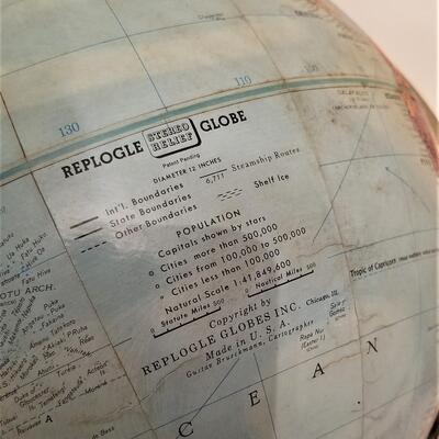 Lot #112  Vintage Replogle Stereo Relief ogle Globe, pre-1958
