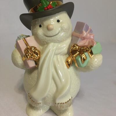Lenox Porcelain Snowman Special Delivery 6015085 