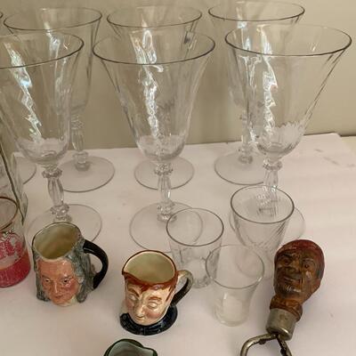 Lot 44:  Antique Carved Bottle Opener, Royal Daulton  Mug, Antique Decanter set and more...