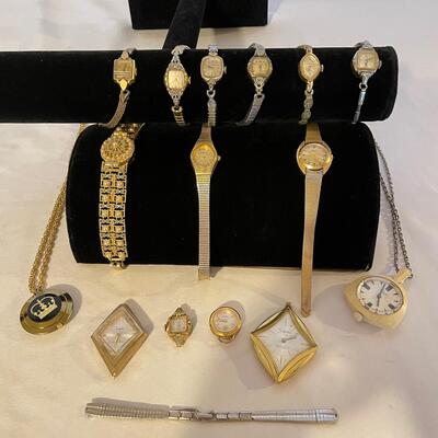 Lot 43 - Gruen, Bulova, Gold & More Vintage Ladies Watches