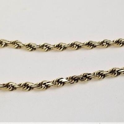 Lot #120  14kt Gold Rope bracelet - 7.25"