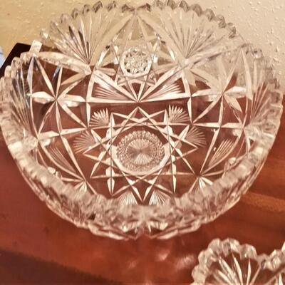 Lot #121  Pair of pretty antique Cut Crystal Bowls