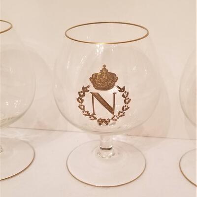 Lot #128 Set of Four Brandy Snifters "N" monogram