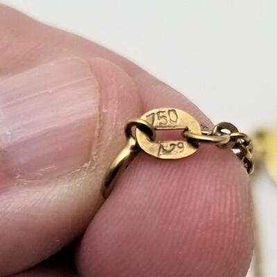 Lot #129  18kt gold necklace & pendant - OWL design