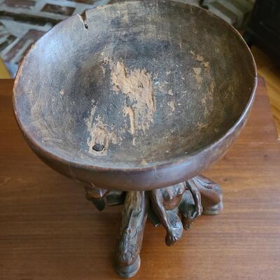 Lot 1: Antique Hand Carved Ornate Bowl/Compote (Artist History included, Must See.)